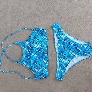 Blue/white bikini size L